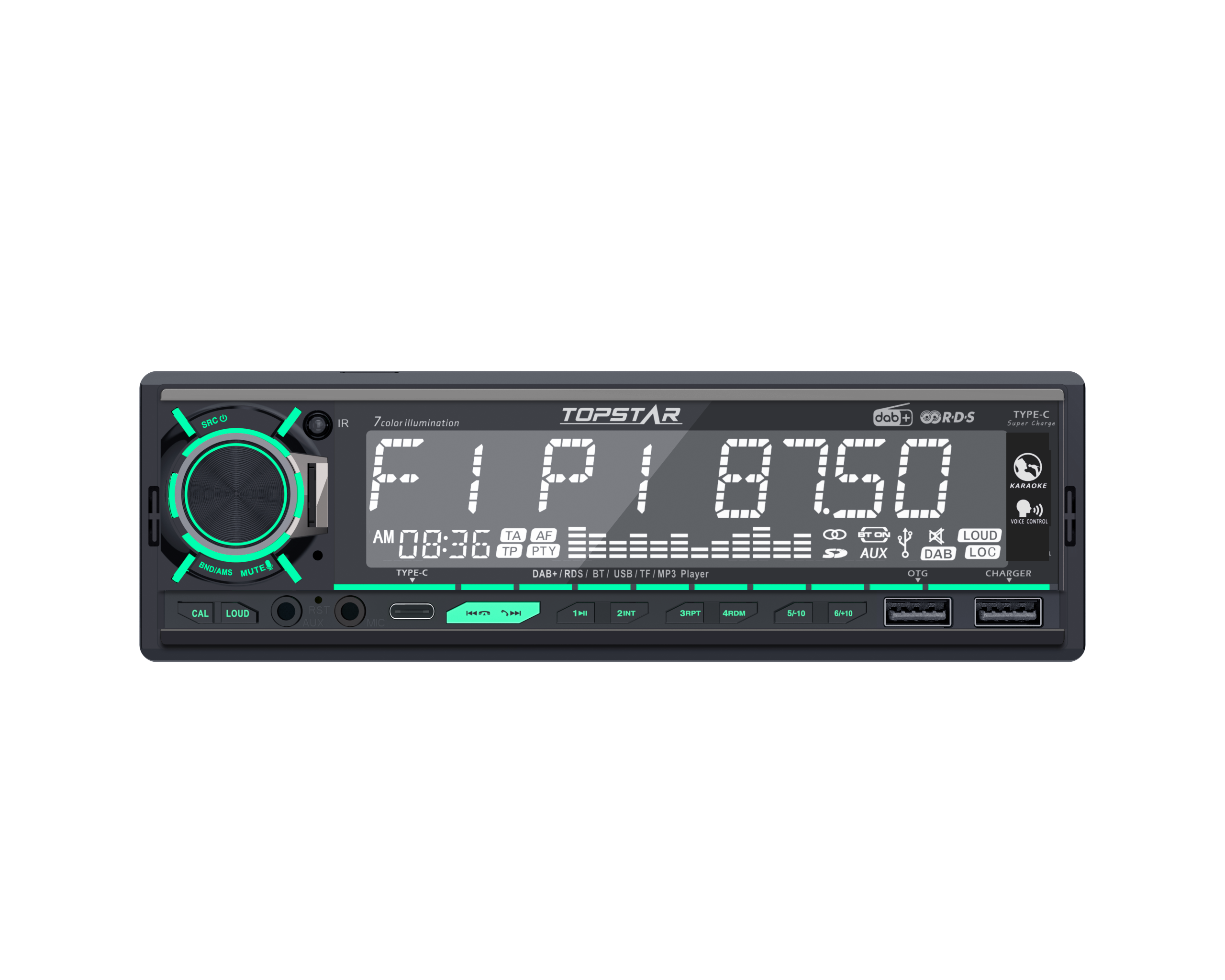 Fixed Panel One Din Car MP3 Player with Dual USB