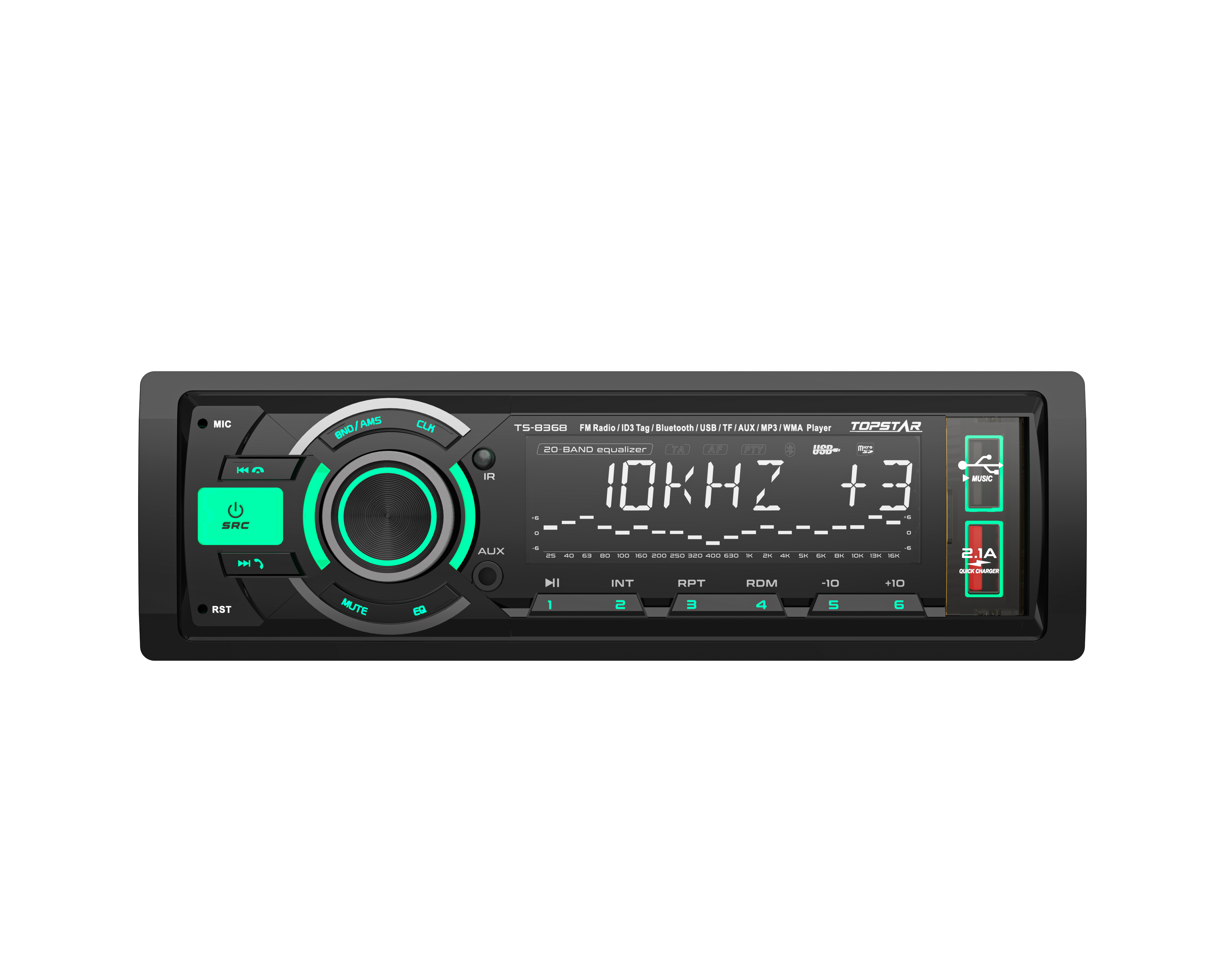 One Din Car Audio MP3 Player with Bluetooth