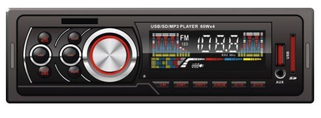 Fixed Panel Car MP3 Player Car Receiver with SD Input